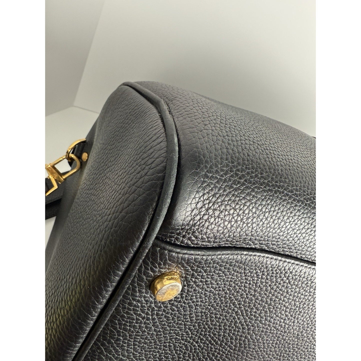 Tom Ford Weekend Black Leather Duffle Bag Unisex