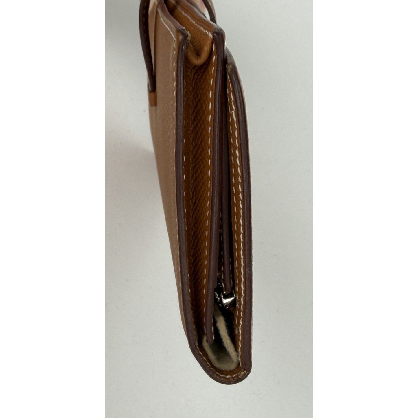 Hermes Bearn Soufflet Long Wallet in Gold Epsom Leather 2022