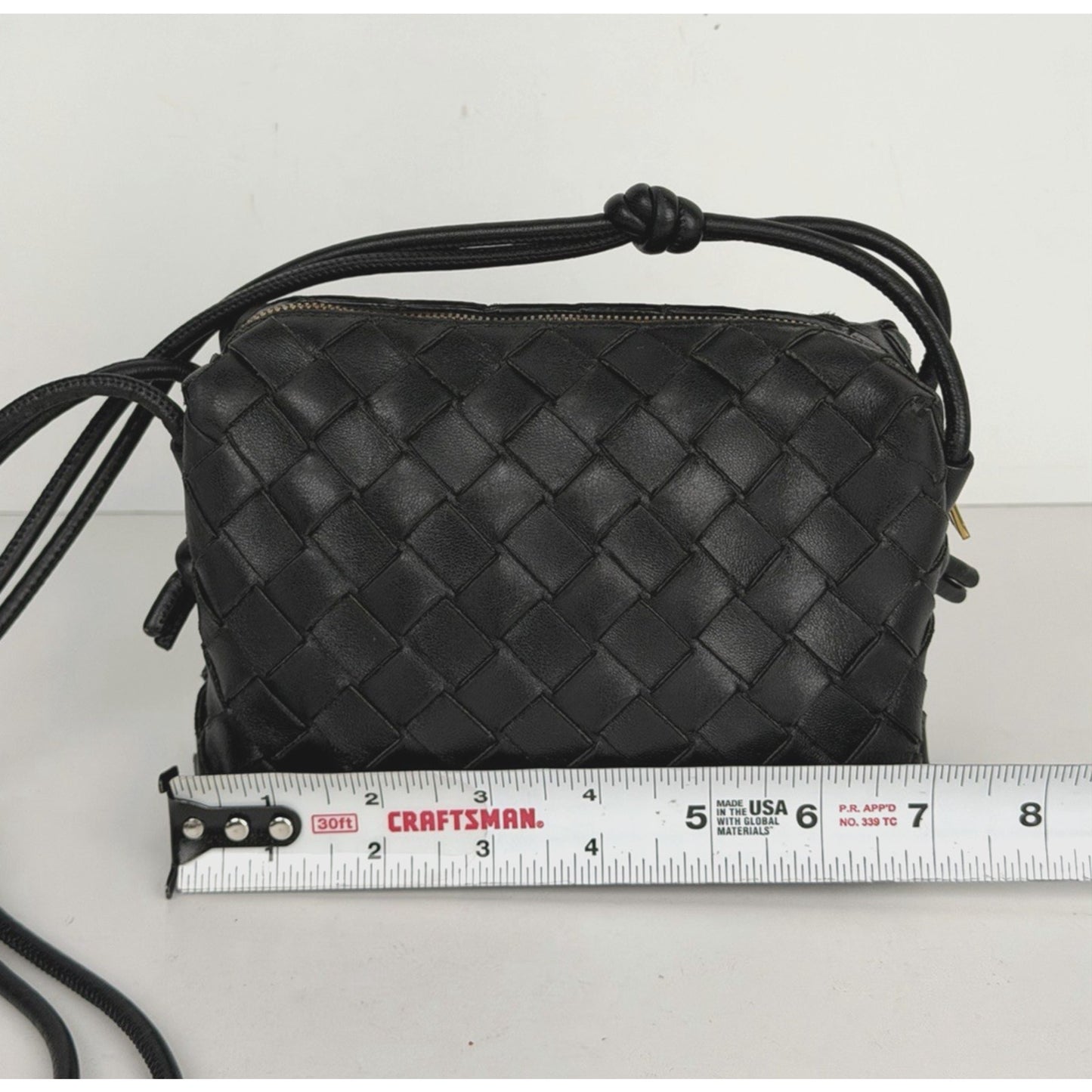 Bottega Veneta Mini Loop Camera Crossbody Bag Black Leather Knot Details S19