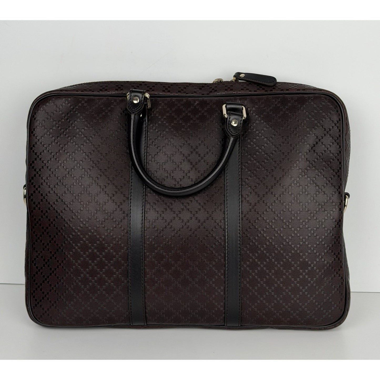 GUCCI Guccissima GG Unisex Brown Leather Briefcase Large S