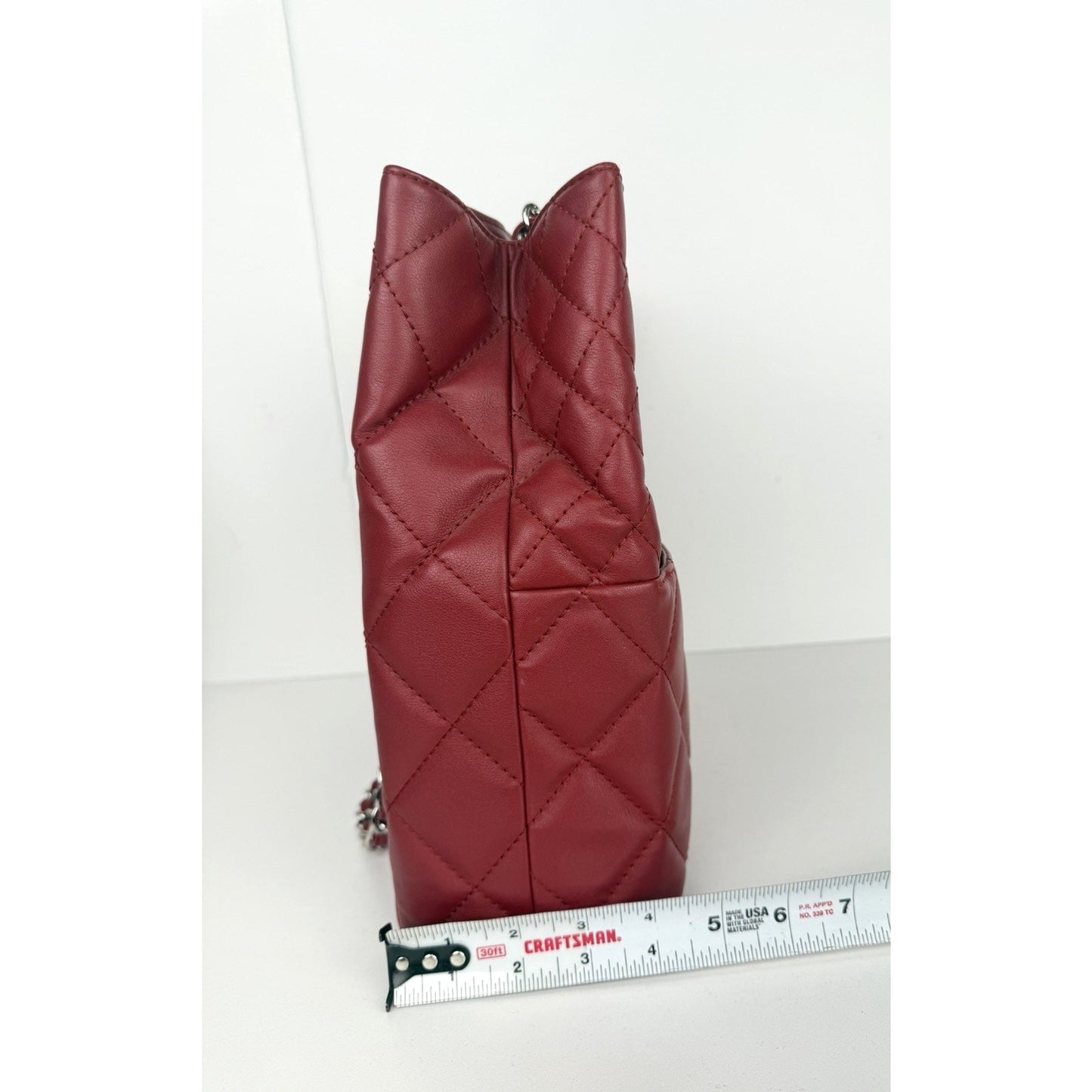 Chanel In The Business Tote Bag Medium in Red Leather Silver Hardware 2011 E-1