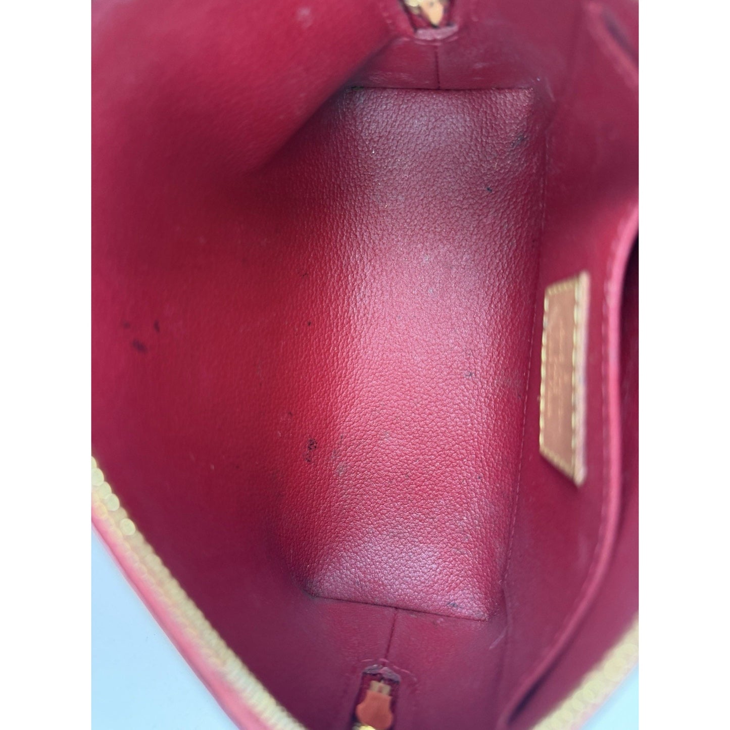 Louis Vuitton Pomme D'Amour Cosmetic Pouch in Monogram Vernis Red Leather 2012