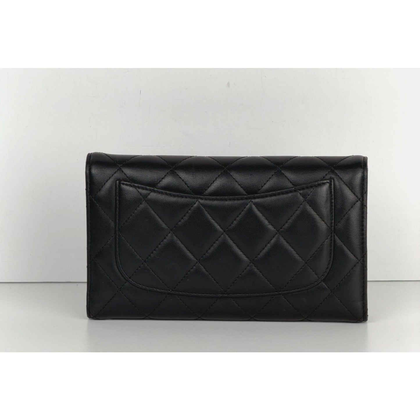 CHANEL Quilted Large Gusset Trifold Flap Wallet Black Leather (2012-2013)