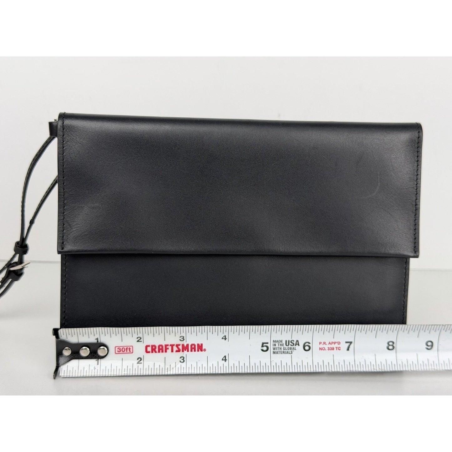The Row Black Leather Wristlet Women Clutch