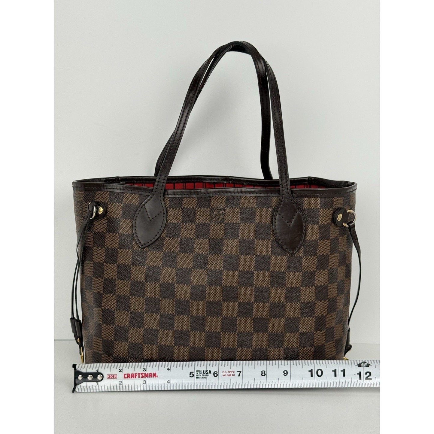Louis Vuitton Neverfull Damier Ebene Tote PM Brown