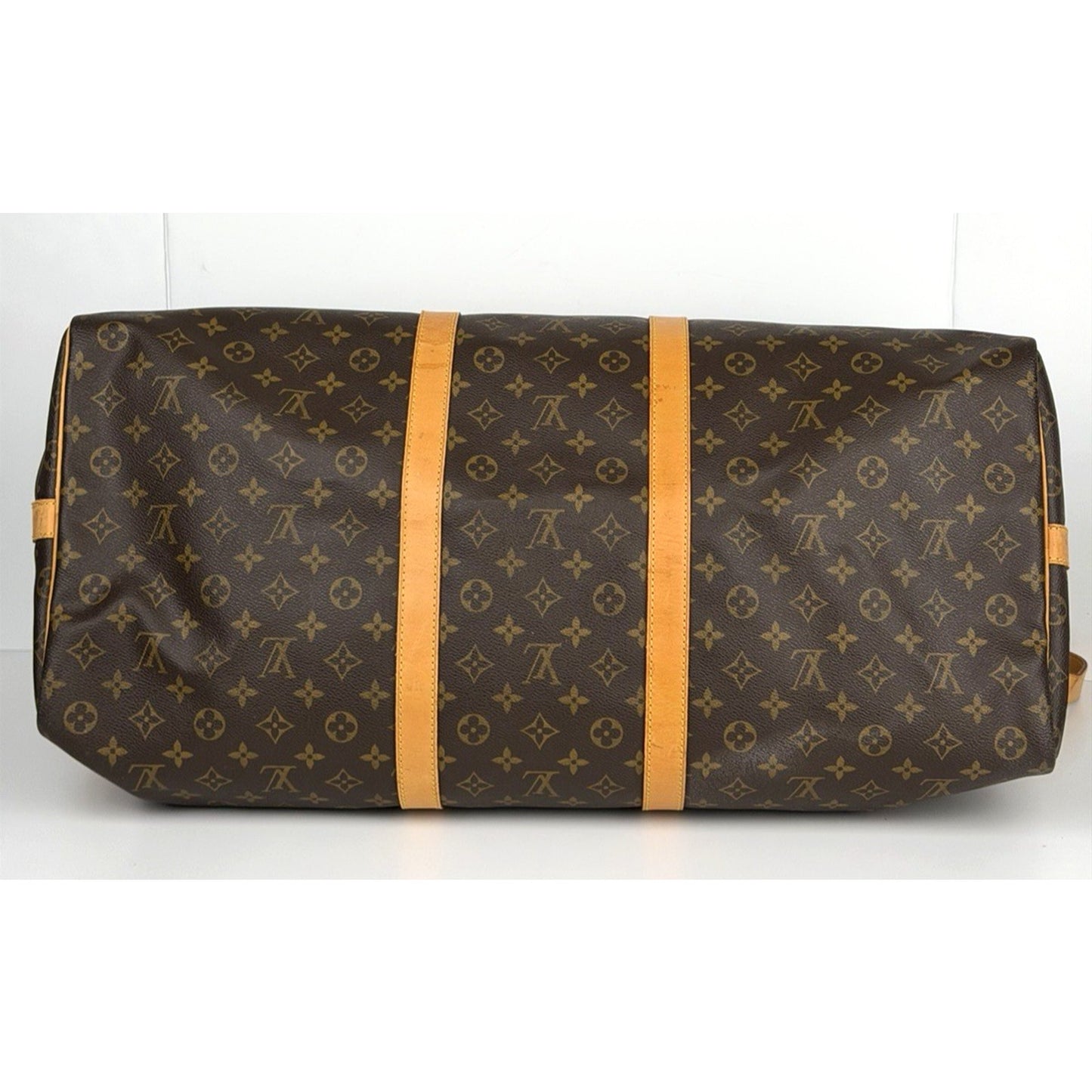Louis Vuitton Keepall 60 Bag Brown Coated Canvas Classic Monogram Patter 1997 S