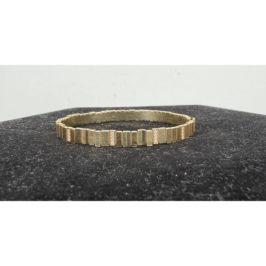 Christian Dior GEM Bangle Bracelet in 18k Gold with Diamonds Size 15.5