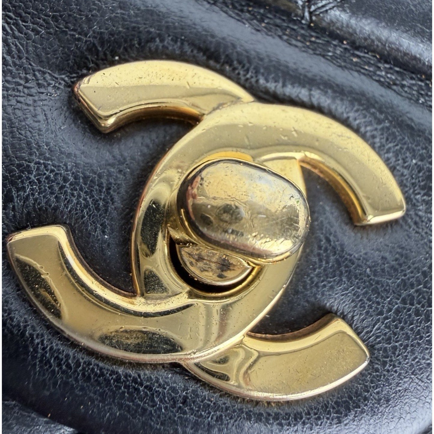 CHANEL Shoulder Bag Double Flap Small Black Quilted Leather 2009-2010 U2