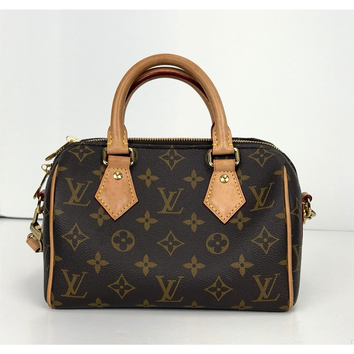 Louis Vuitton Speedy Bandouliere 20 Top Handle Bag Monogram Coated Canvas NFC F3