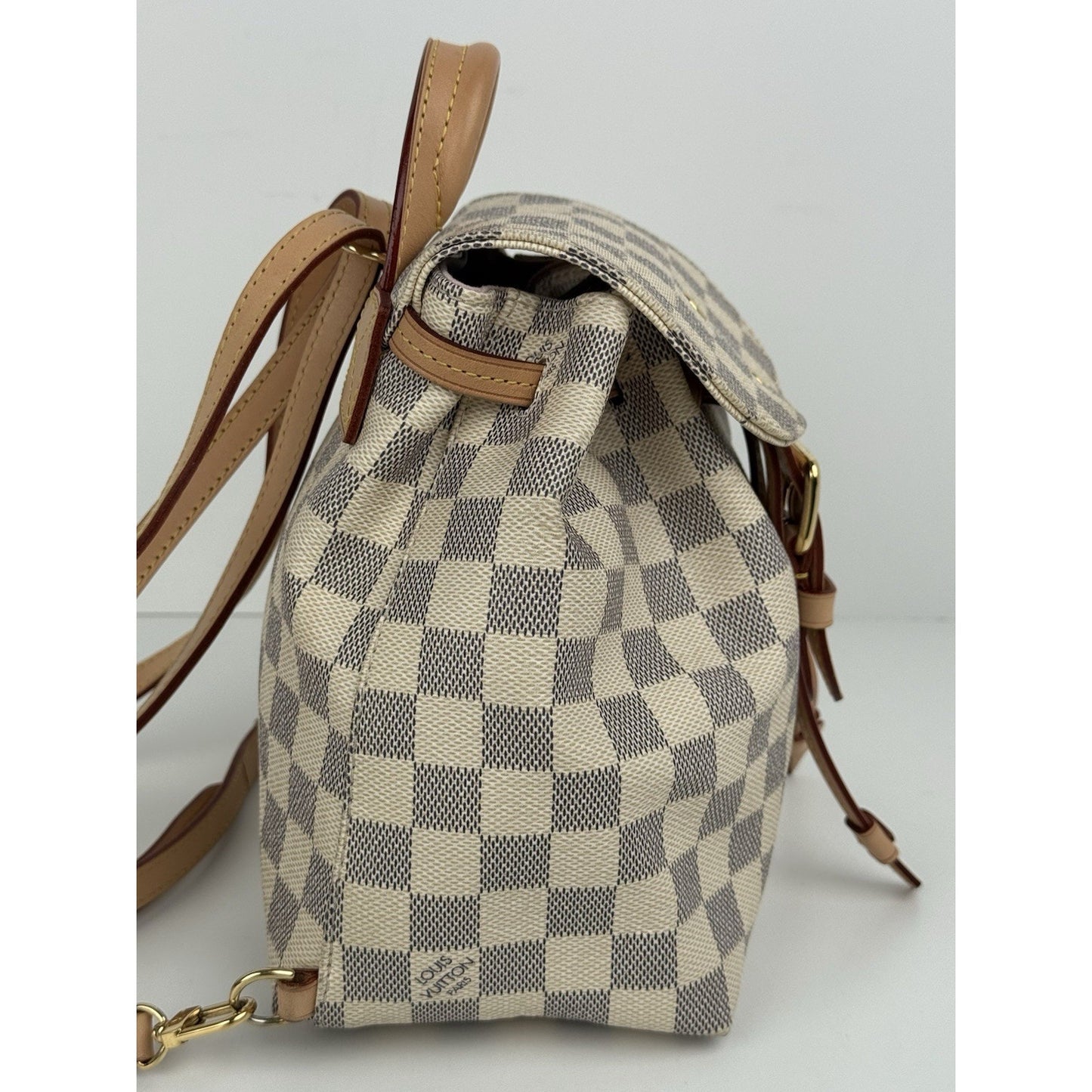 LOUIS VUITTON Damier Azur Sperone BB Backpack Ivory Canvas