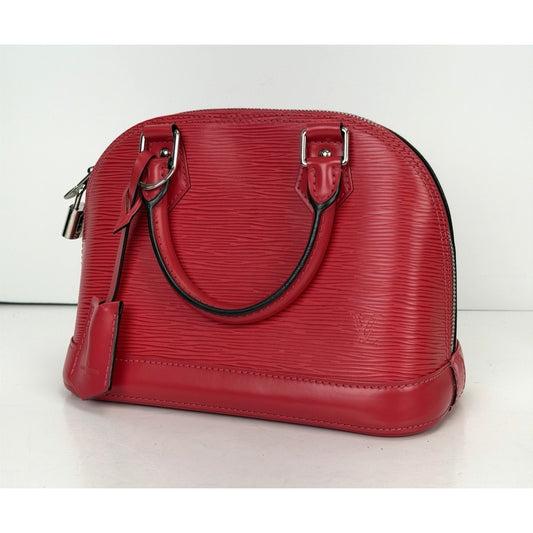 Louis Vuitton Alma BB Handbag in Red Epi Leather Silver-Tone Hardware 2015 F3