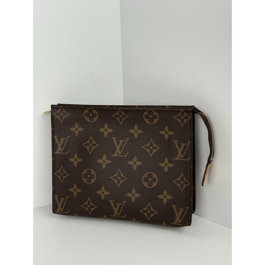 Louis Vuitton Toiletry Pouch 19 Brown Canvas Monogram Coated
