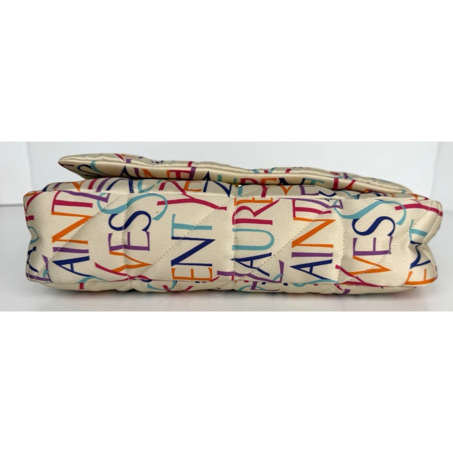 Saint Laurent Multicolor Satin Jamie Medium Bag with Leather Trim B-3