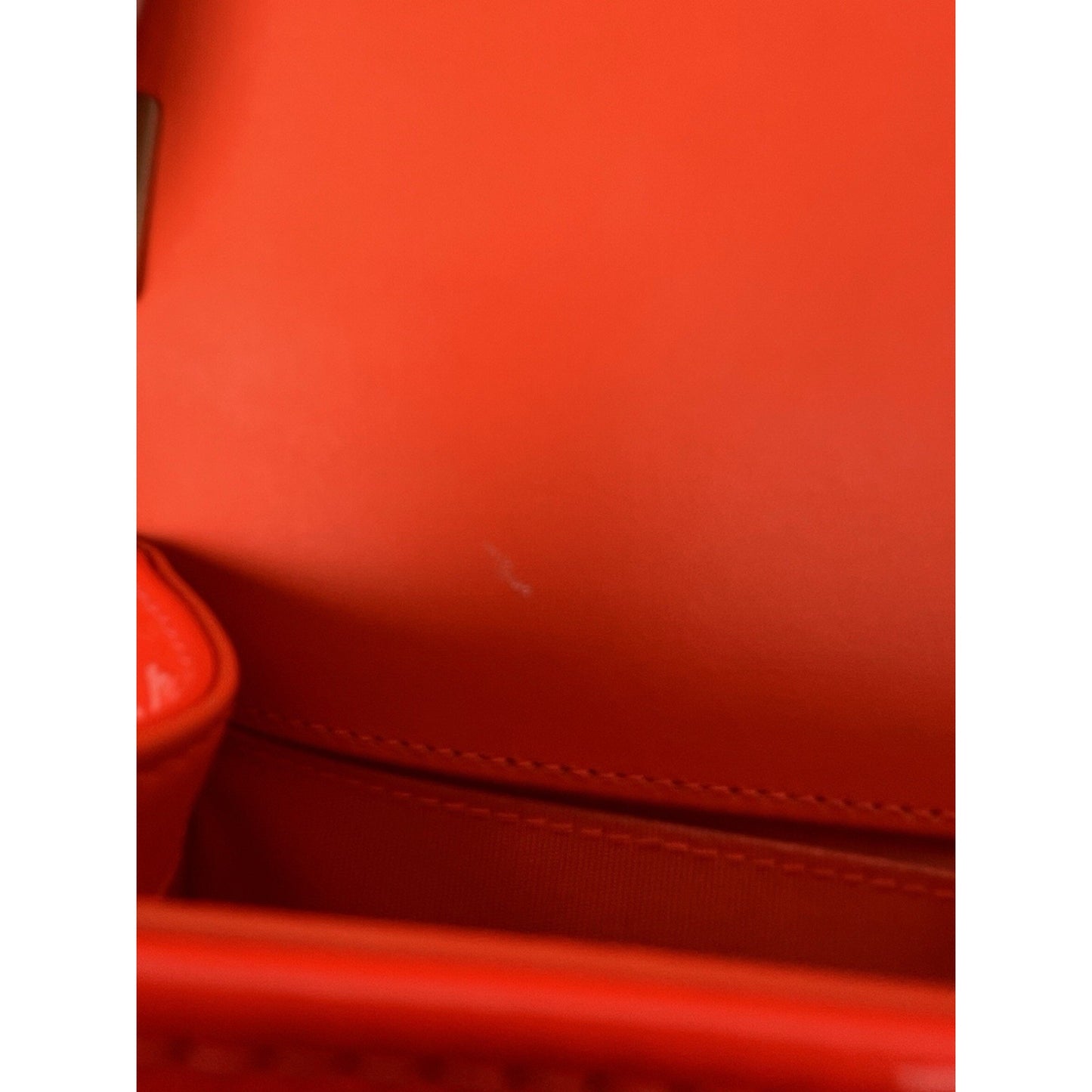 CHANEL Patent Quilted Medium Boy Flap Orange Shoulder Bag (2015-2016)