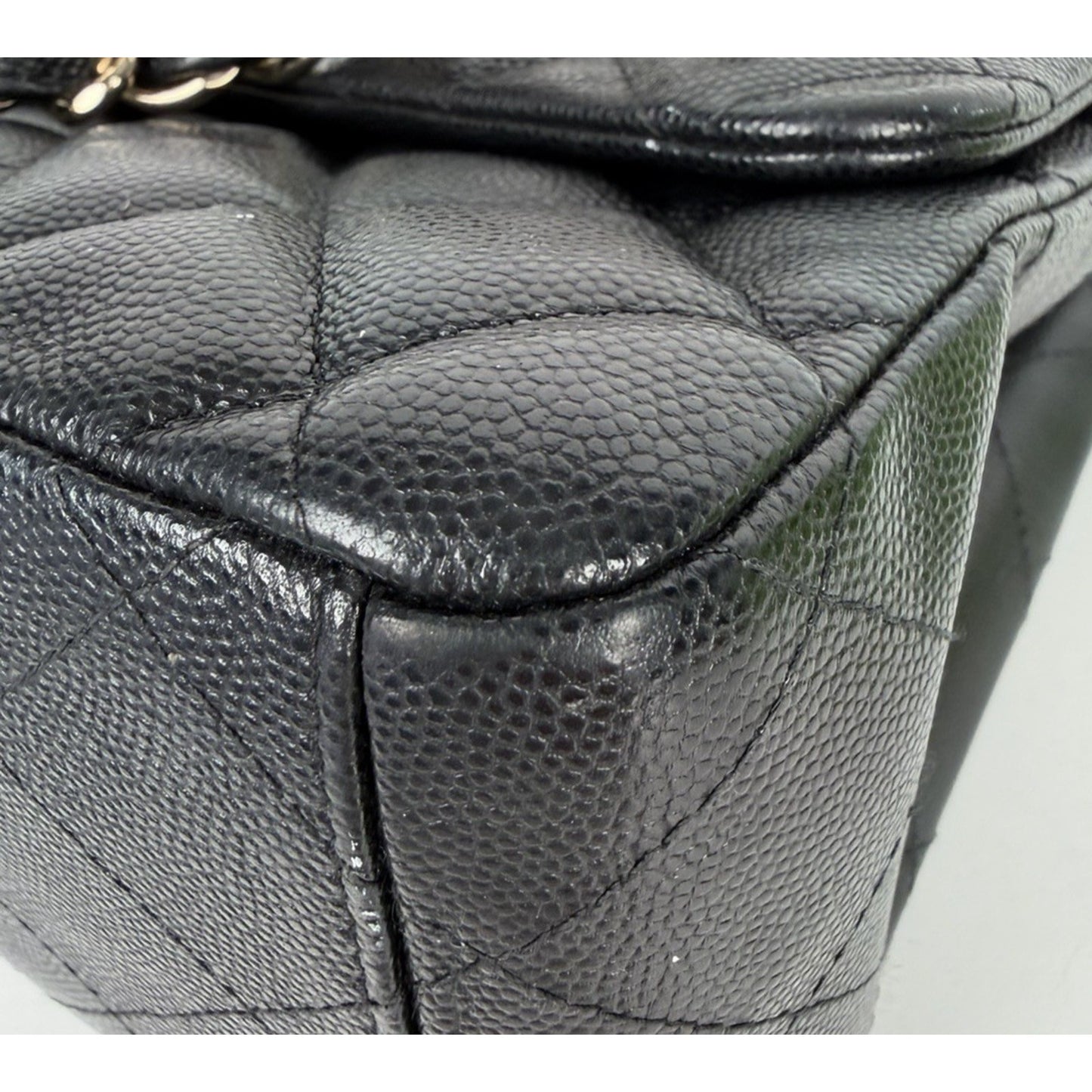 Chanel Classic Maxi Double Flap Bag in Black Caviar Quilted Leather NFC E4