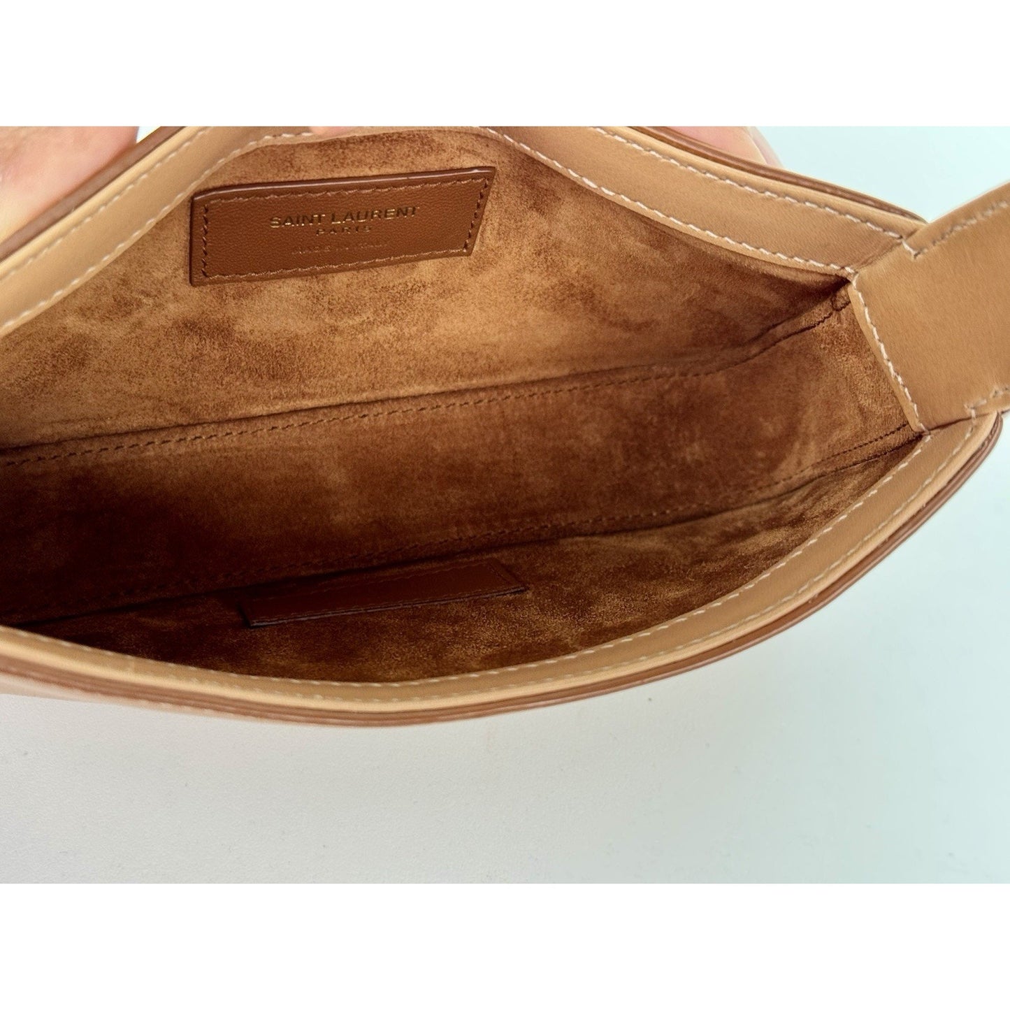 Saint Laurent Le 5 A 7 Brown Leather Top Handle Bag (2)