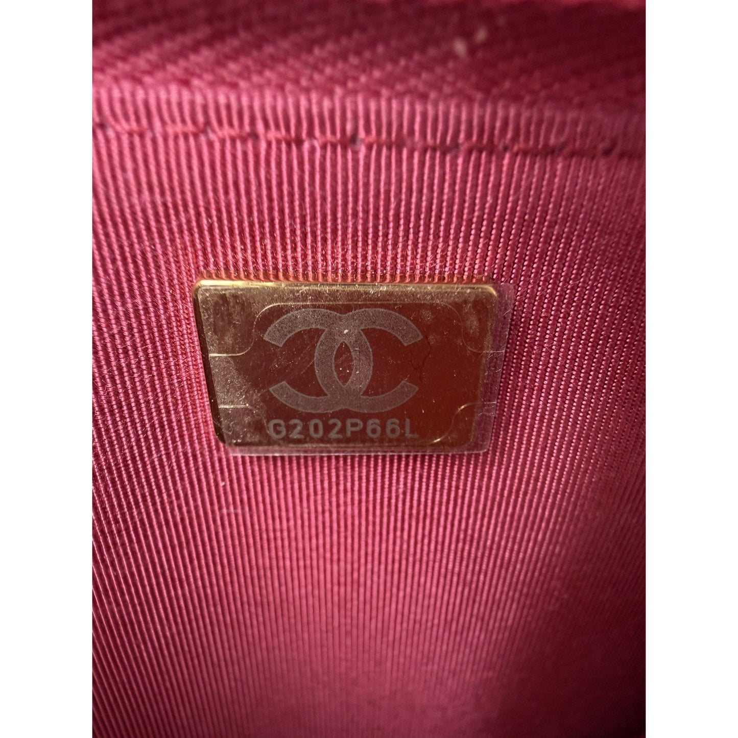 Chanel Classic Flap Wallet on Chain in Dark Pink Quilted Caviar Leather NFC U3