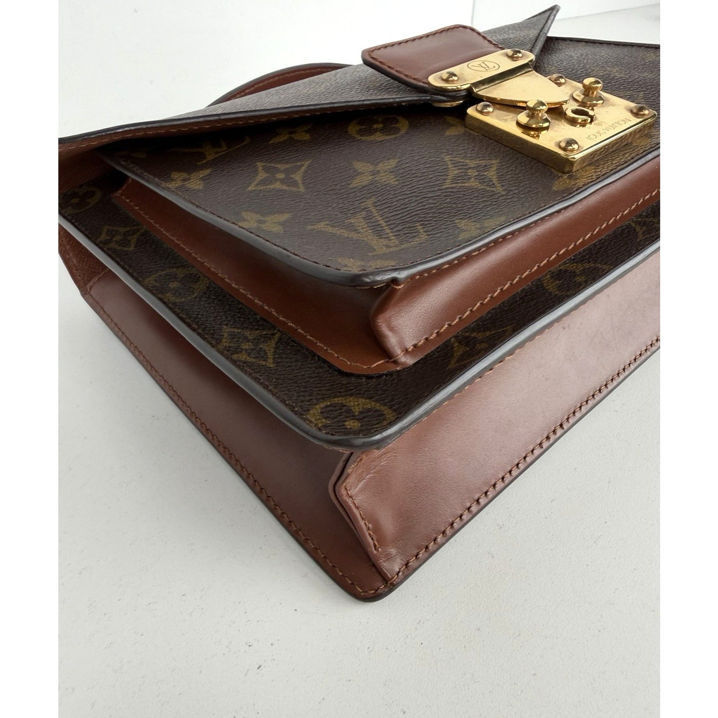 Louis Vuitton Monceau 28 Handbag Vintage Brown LV Monogram Coated Canvas 1994 S3
