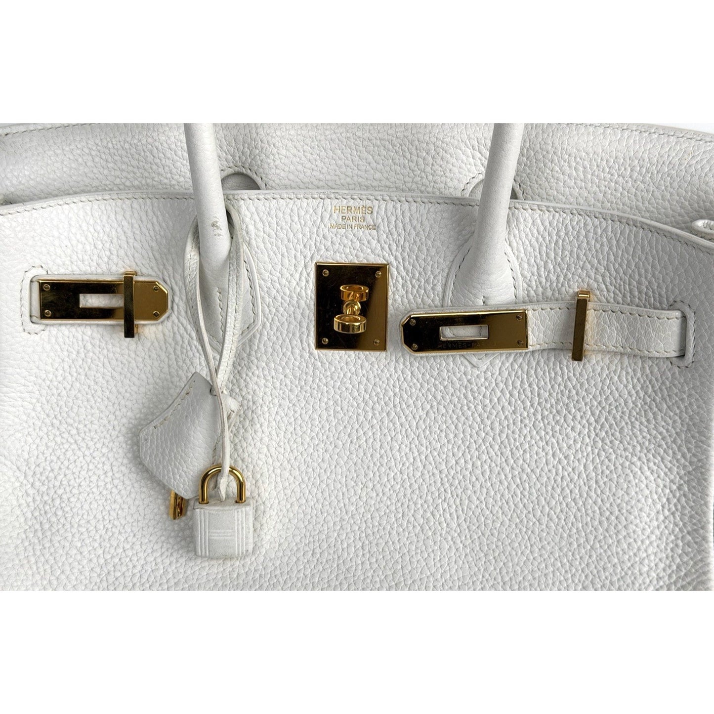 Hermes Birkin 30 Handbag in Off-White Clemence Leather 2015