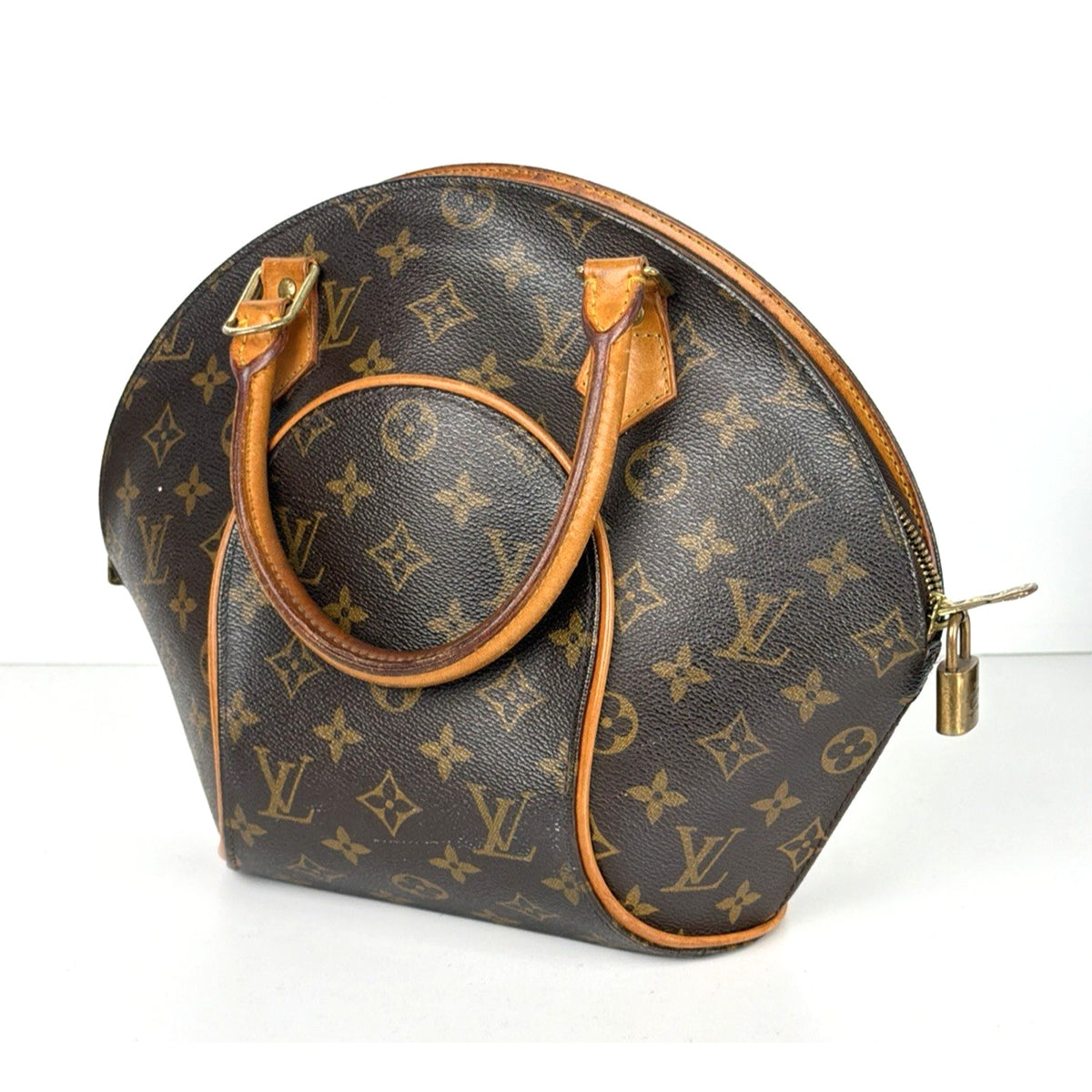 Louis Vuitton Ellipse PM Handbag in Brown LV Monogram Coated Canvas 2000 S08