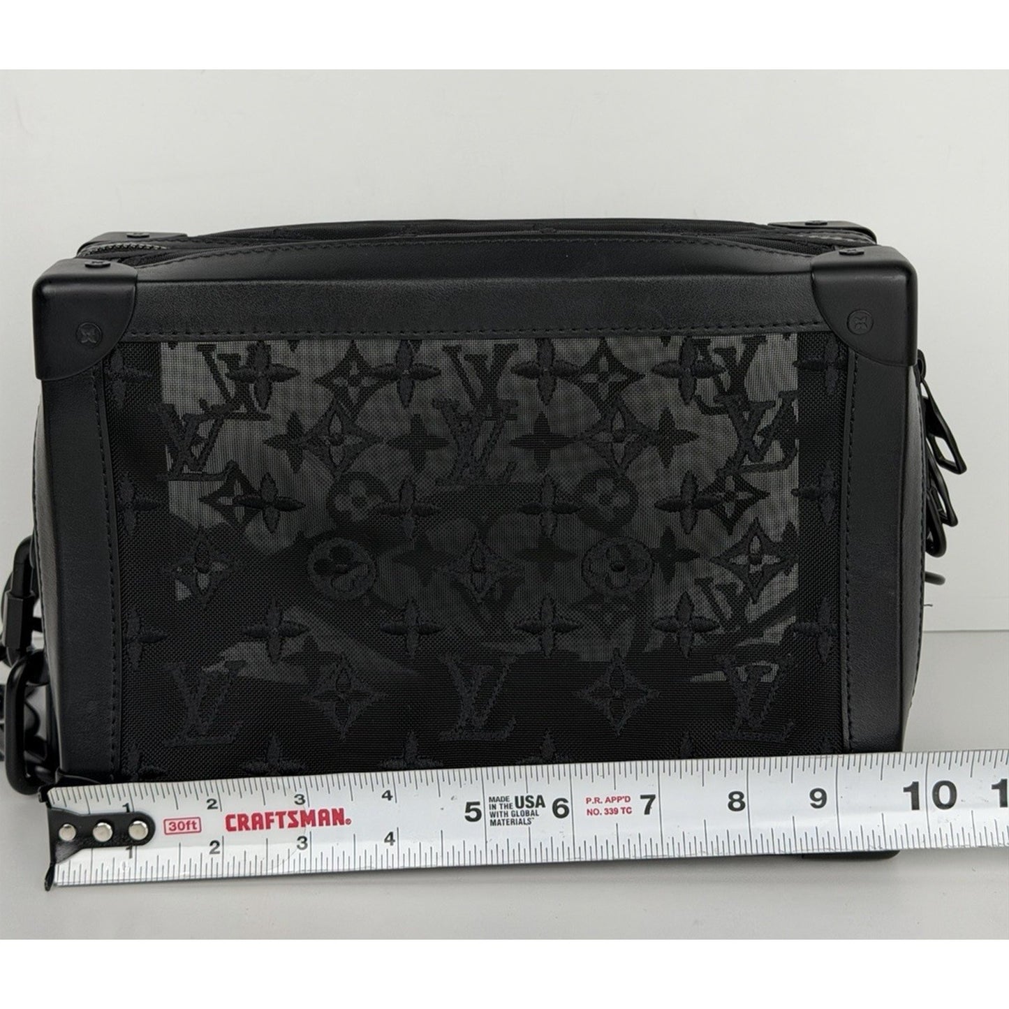 Louis Vuitton Soft Trunk Bag Black Monogram Embroidered Mesh Leather Trim2019 C5