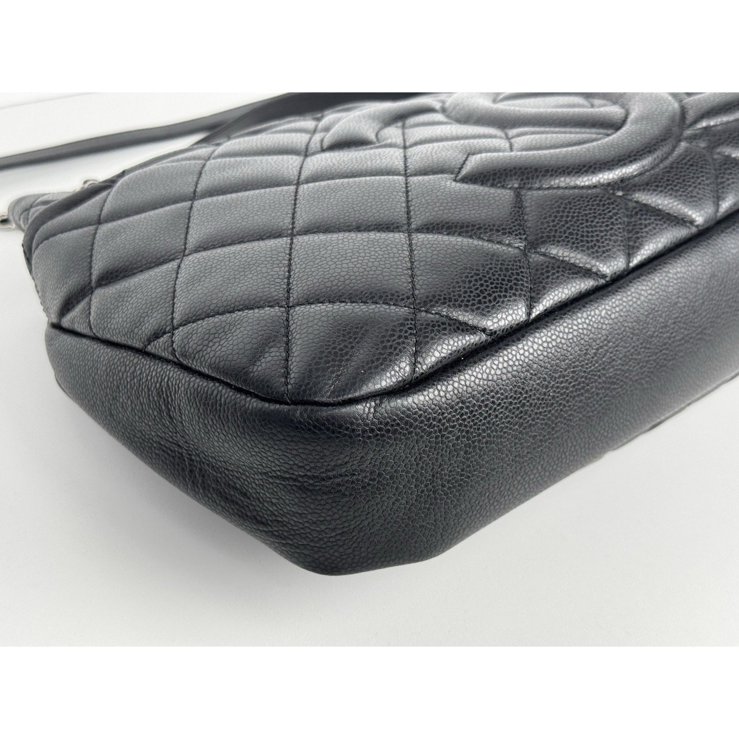 Chanel Timeless CC Soft Tote Bag in Black Quilted Caviar Leather (2012) B-6