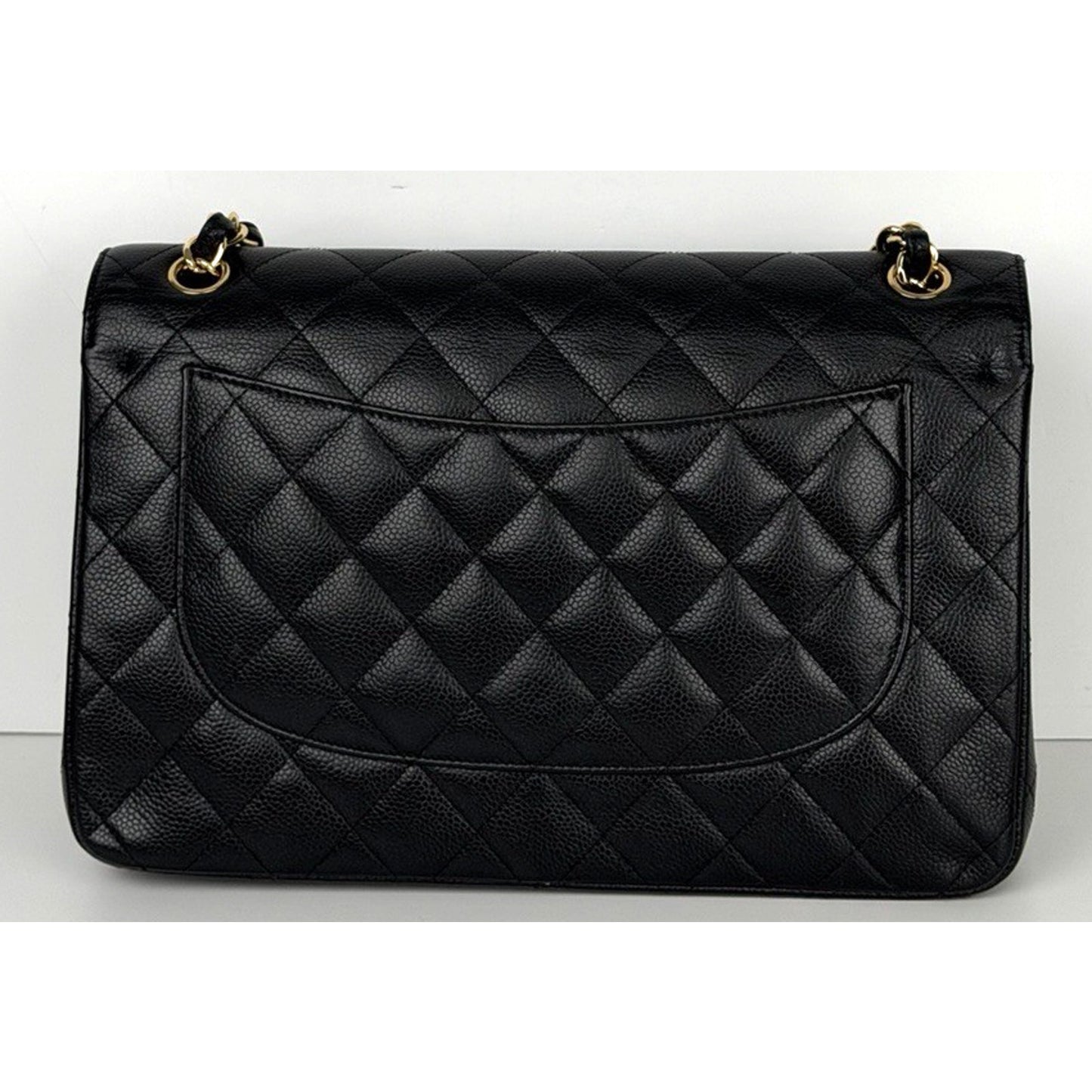 Chanel Classic Double Flap Bag Jumbo in Black Quilting Caviar Leather 2016 B5