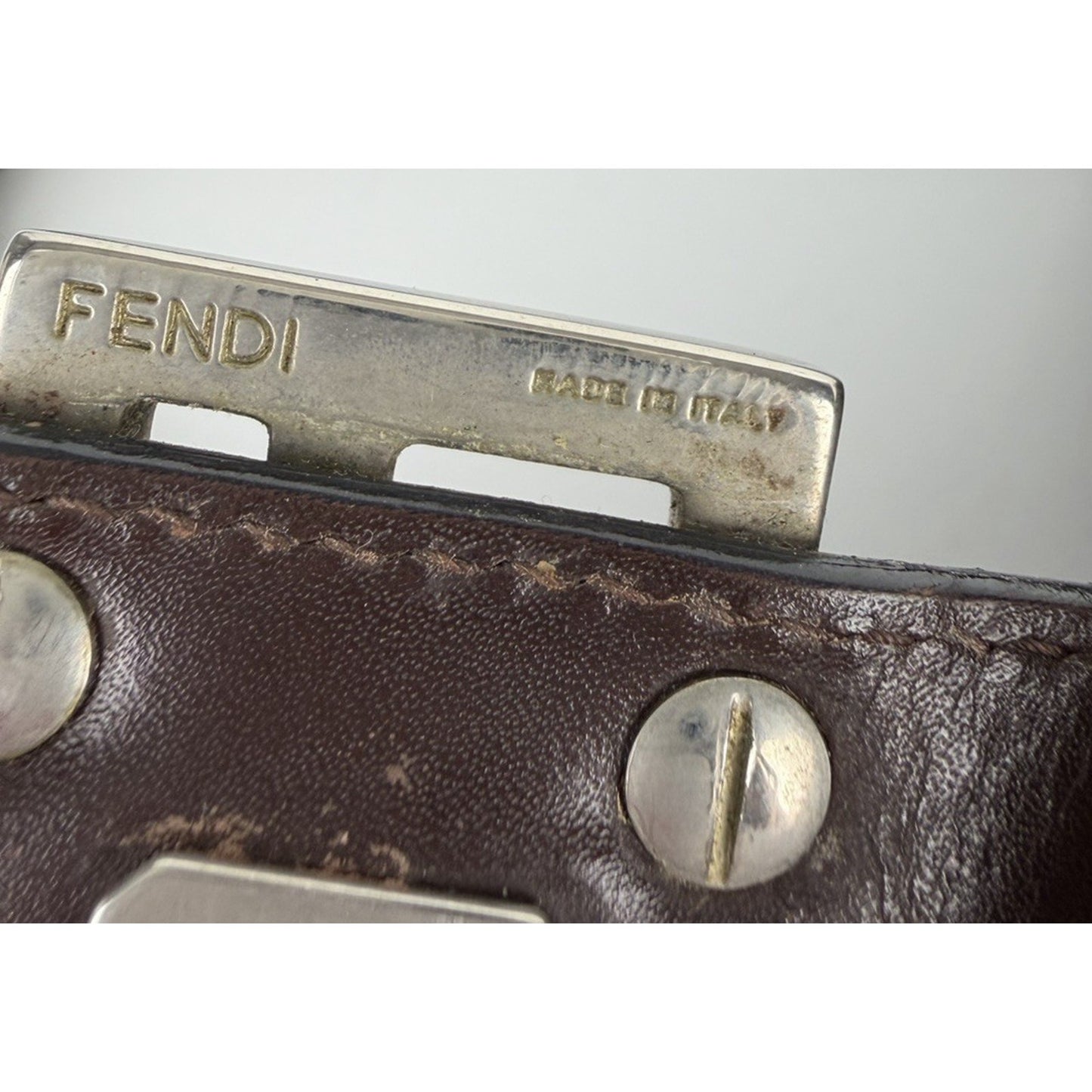 Fendi Zucca Mini Mamma Baguette Shoulder Bag in Brown FF Logo Canvas S