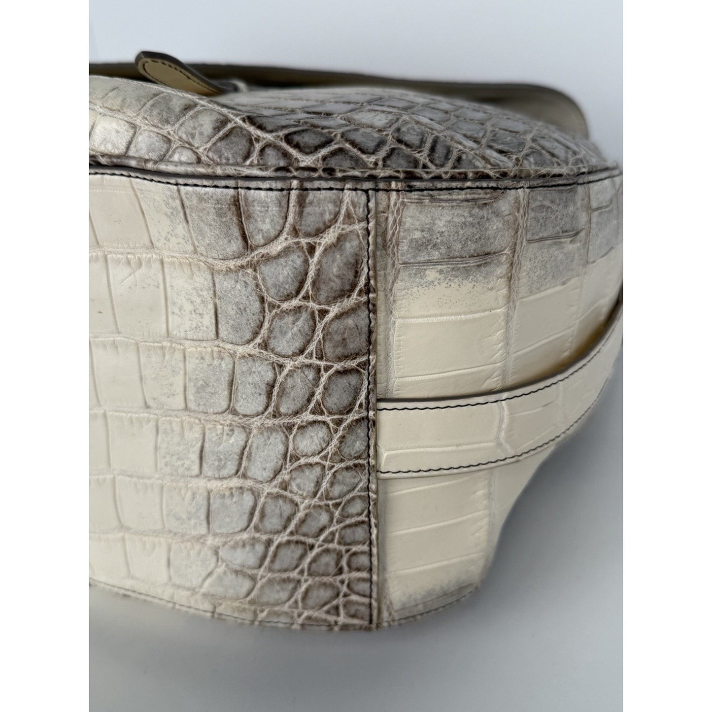 Chritian Dior Himalayan Crocodile XL Soft Saddle Men’s Bag Beige