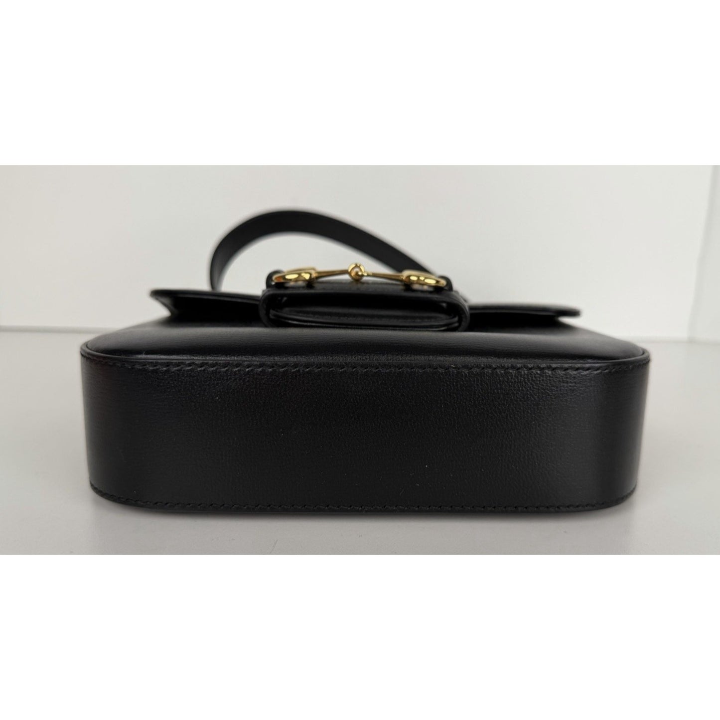 Gucci Horsebit 1955 Shoulder Bag in Black Leather Gold HW E-8