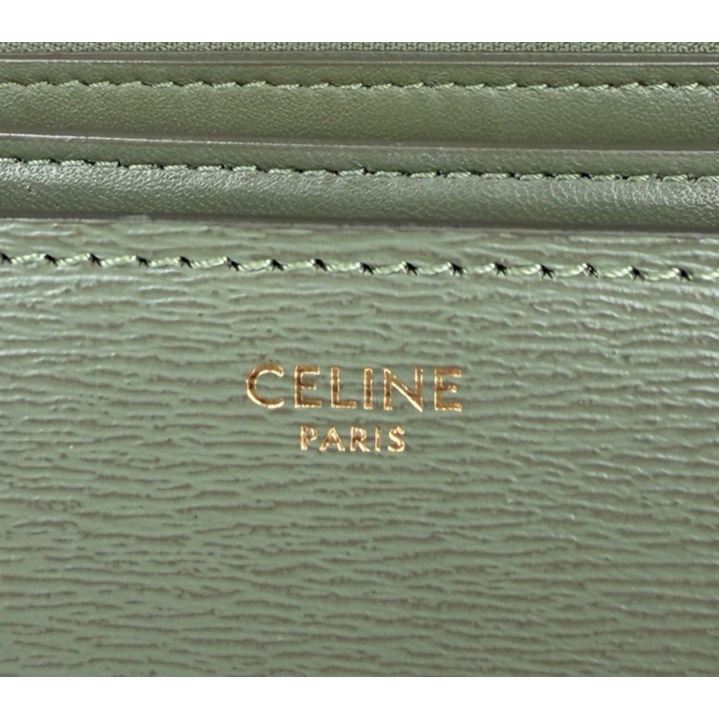 Celine Classic Box Flap Medium Bag in Light Khaki Liege Calfskin Leather S