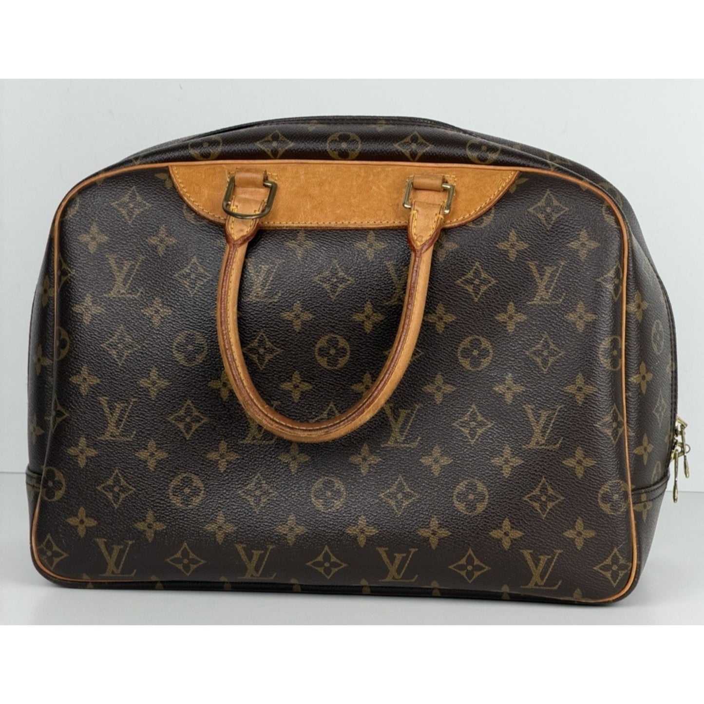 Louis Vuitton Classic Deauville Medium Bag in Brown Coated Canvas S