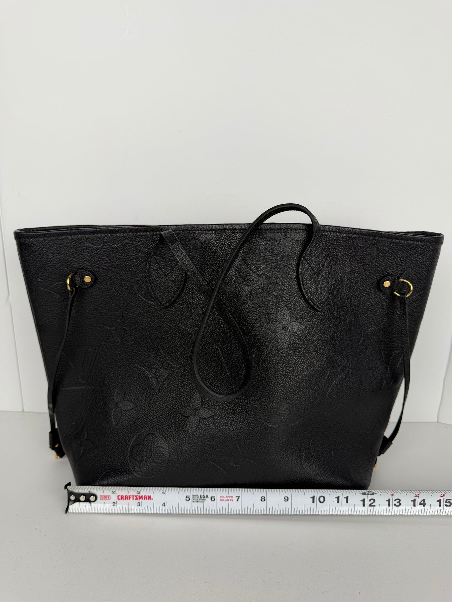 Louis Vuitton Neverfull Tote Bag MM in Black Monogram Empreinte Leather NFC YR-1