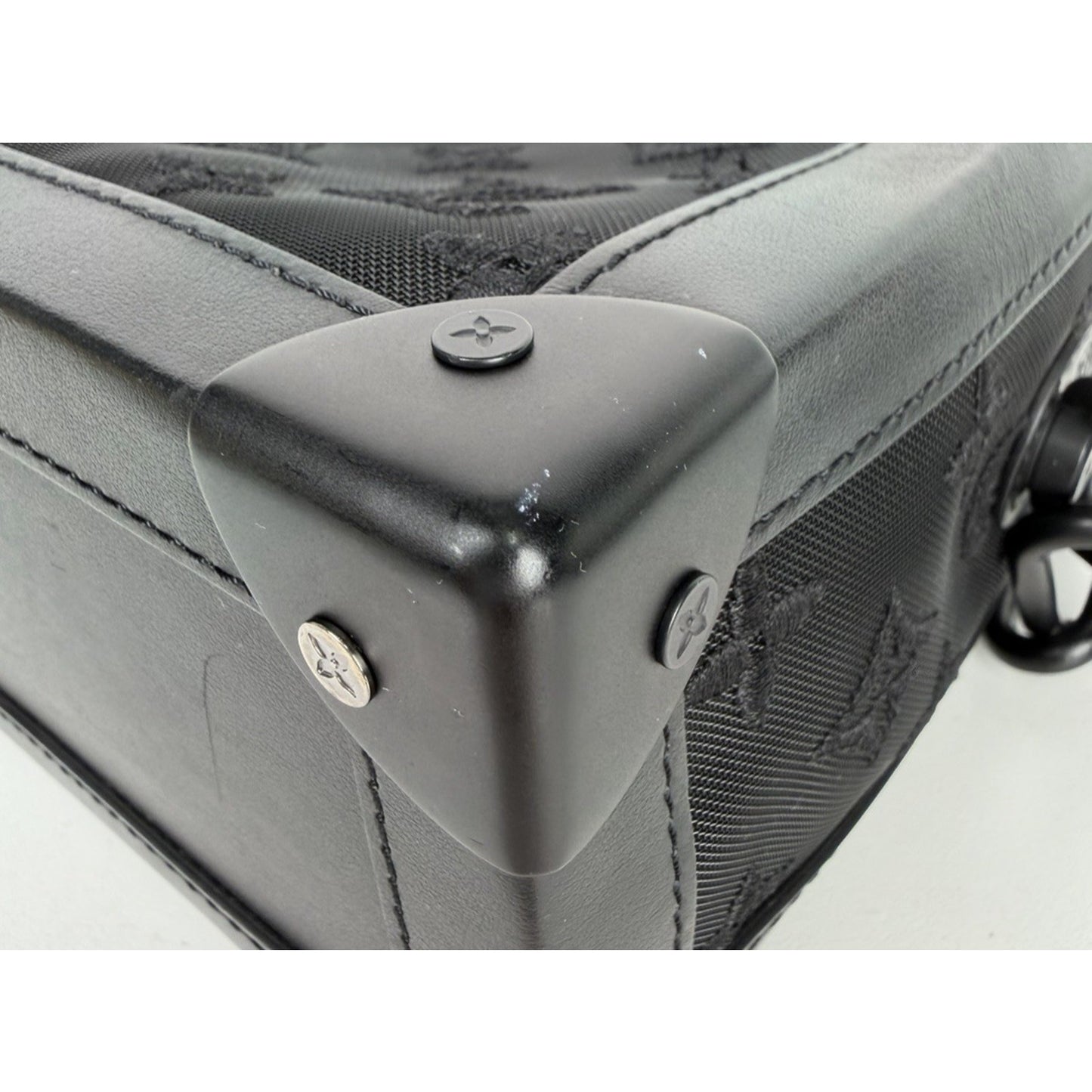 Louis Vuitton Soft Trunk Bag Black Monogram Embroidered Mesh Leather Trim2019 C5