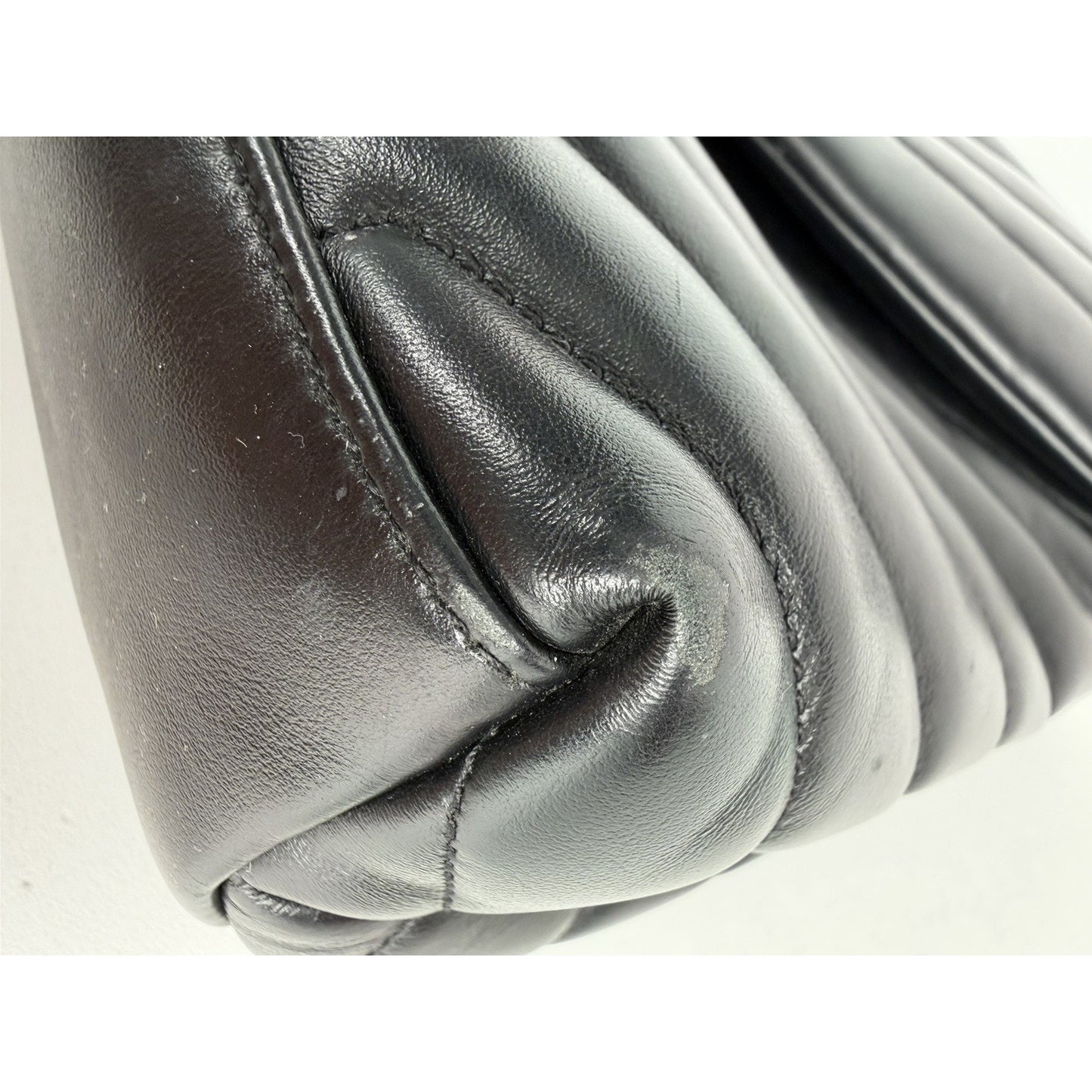 Saint Laurent Loulou Shoulder Bag Medium in Black Quilted Chevron Leather B-1
