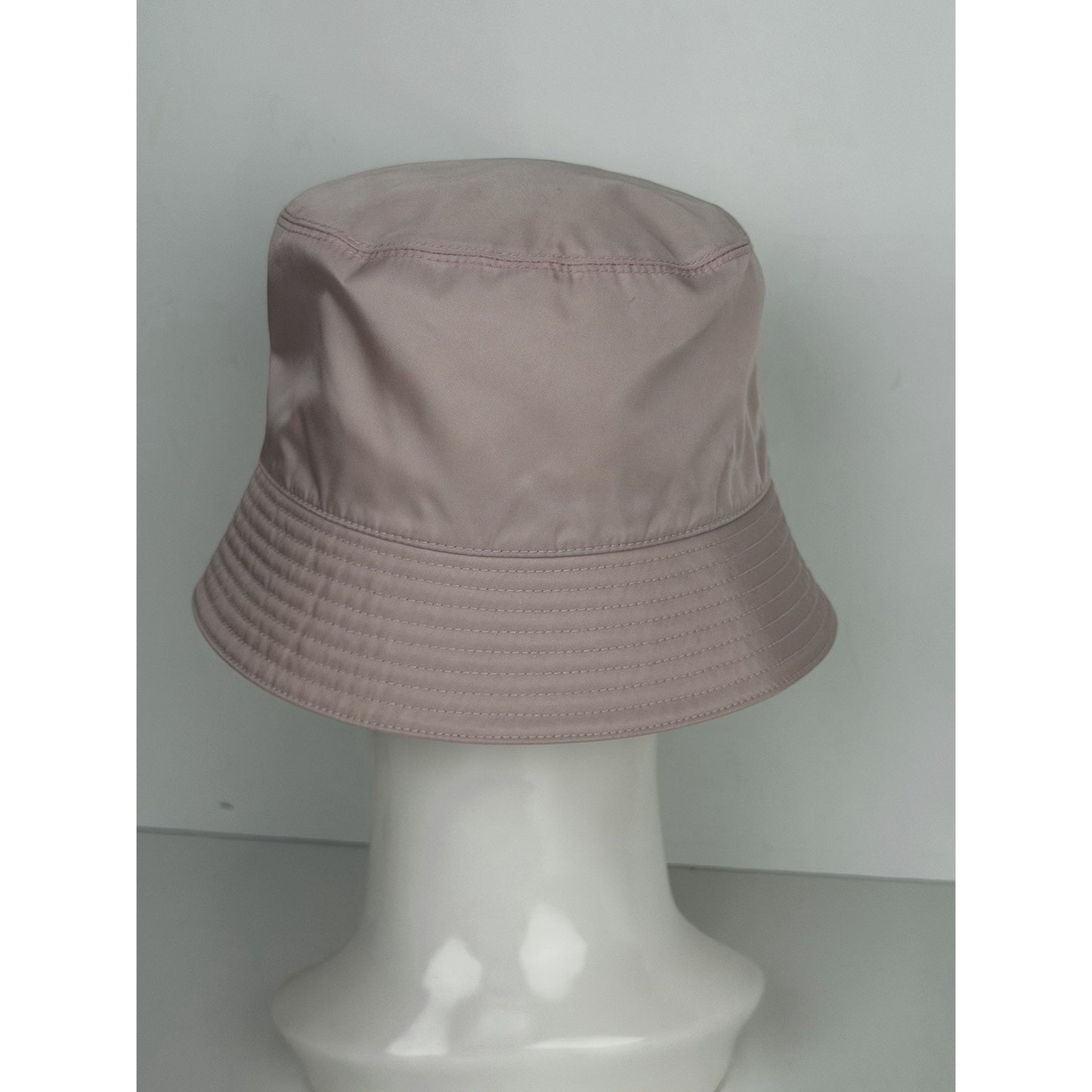 Prada Re-Nylon Bucket Hat L Pink & Metal Triangle Logo K3