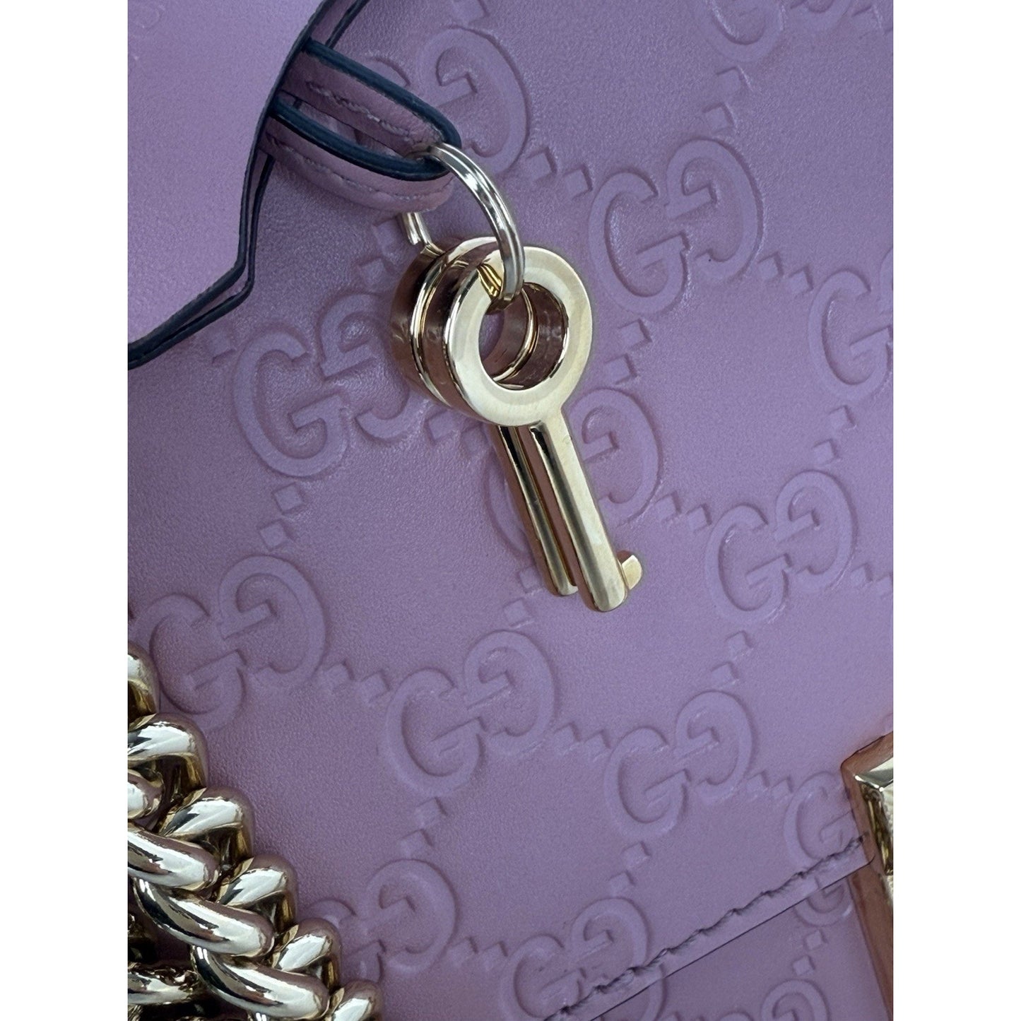 Gucci GG Signature Padlock Small Pink Leather Women’s Shoulder Bag