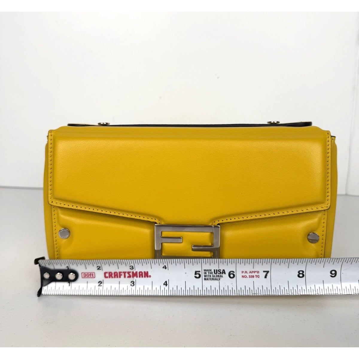 Fendi Baguette Soft Trunk Crossbody Bag in Yellow By Kim Jones S-10