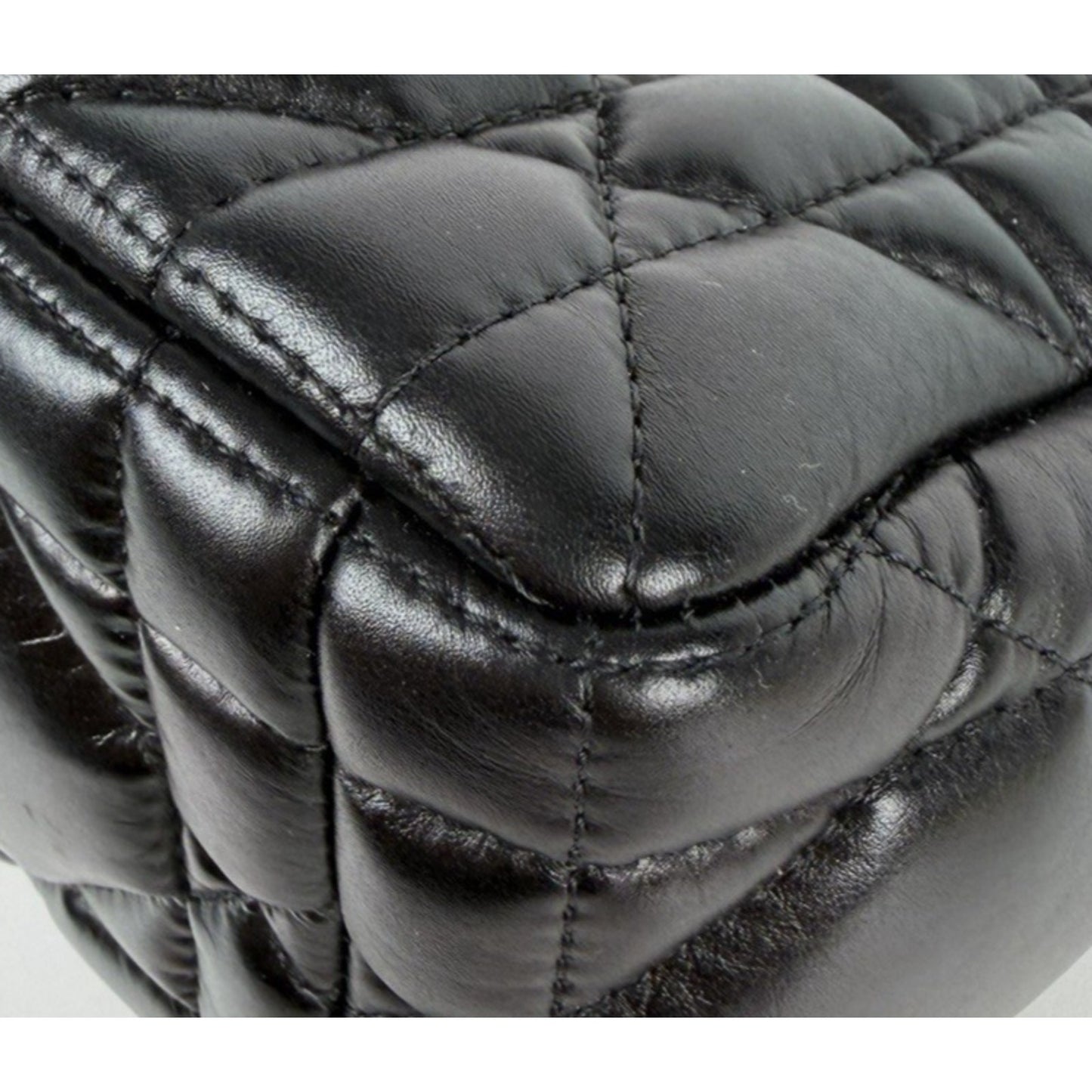 Christian Dior Caro Medium Bag in Black Quilted Puff Calfskin Leather E5