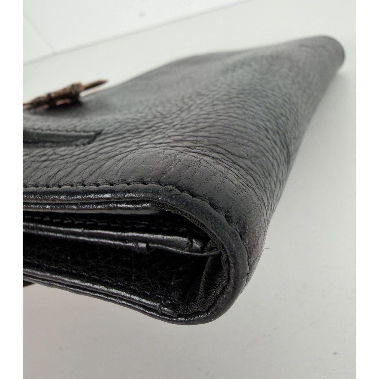 Chrome Hearts Wave Trifold Wallet in Black Leather with Silver-Tone Hardware K2
