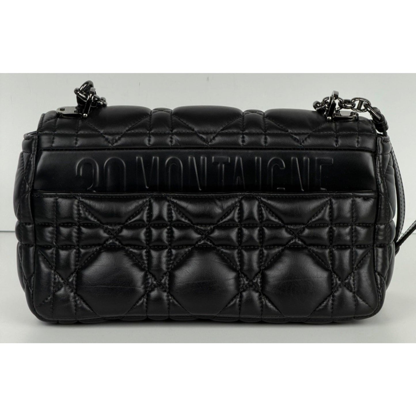 Christian Dior Caro Medium Bag in Black Quilted Puff Calfskin Leather E5