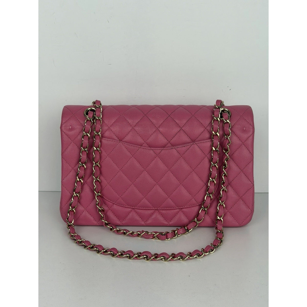 Chanel Classic Double Flap Shoulder Bag Medium in Pink Caviar Leather 2019 YE-1