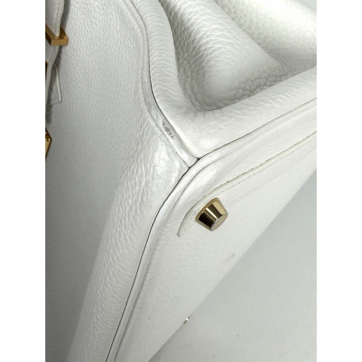 Hermes Birkin 30 Handbag in Off-White Clemence Leather 2015