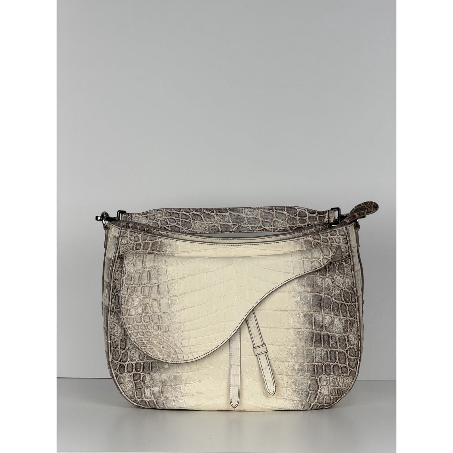 Chritian Dior Himalayan Crocodile XL Soft Saddle Men’s Bag Beige