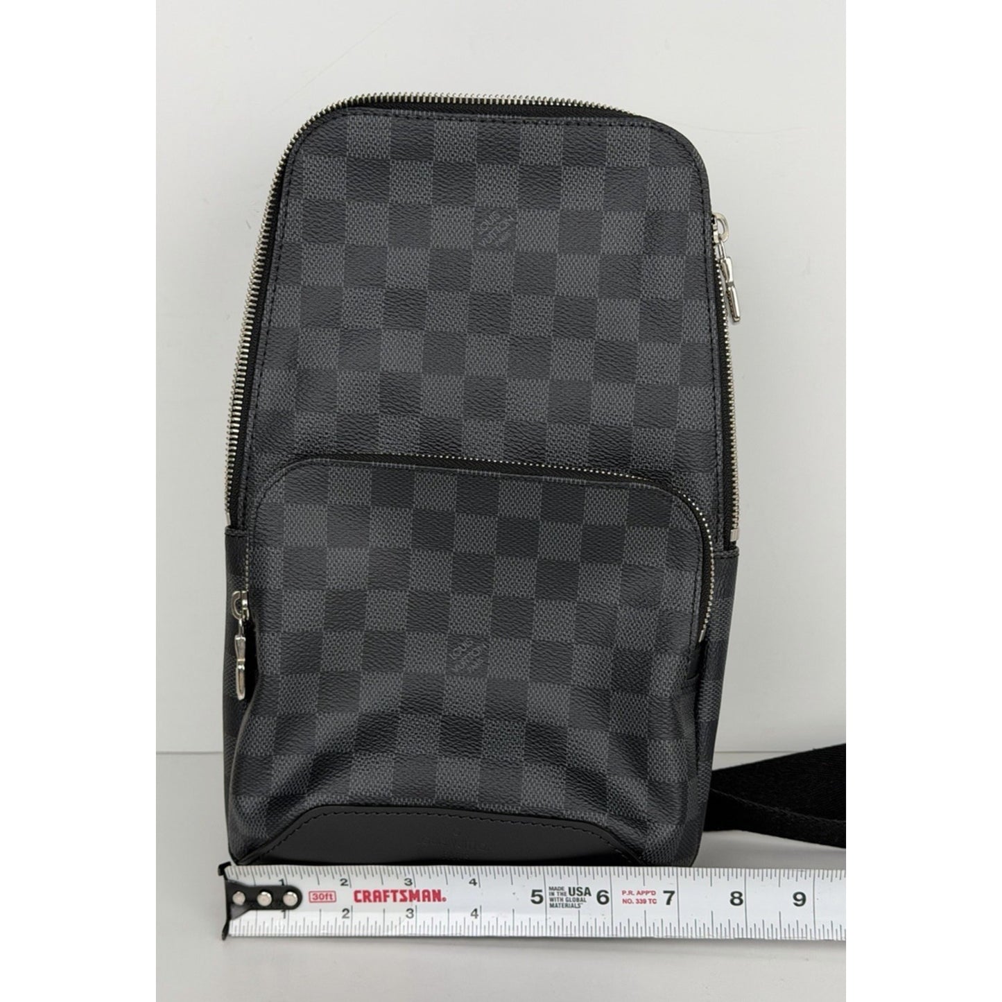 Louis Vuitton Avenue Sling Bag Damier Graphite Coated Canvas Pattern NFC E3