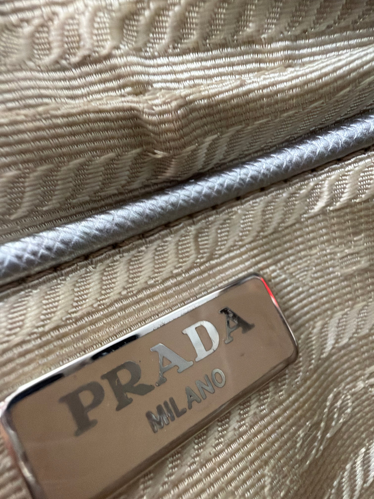 Prada Saffiano Lux Mini Camera Crossbody Bag in Metallic Saffiano Leather YS21