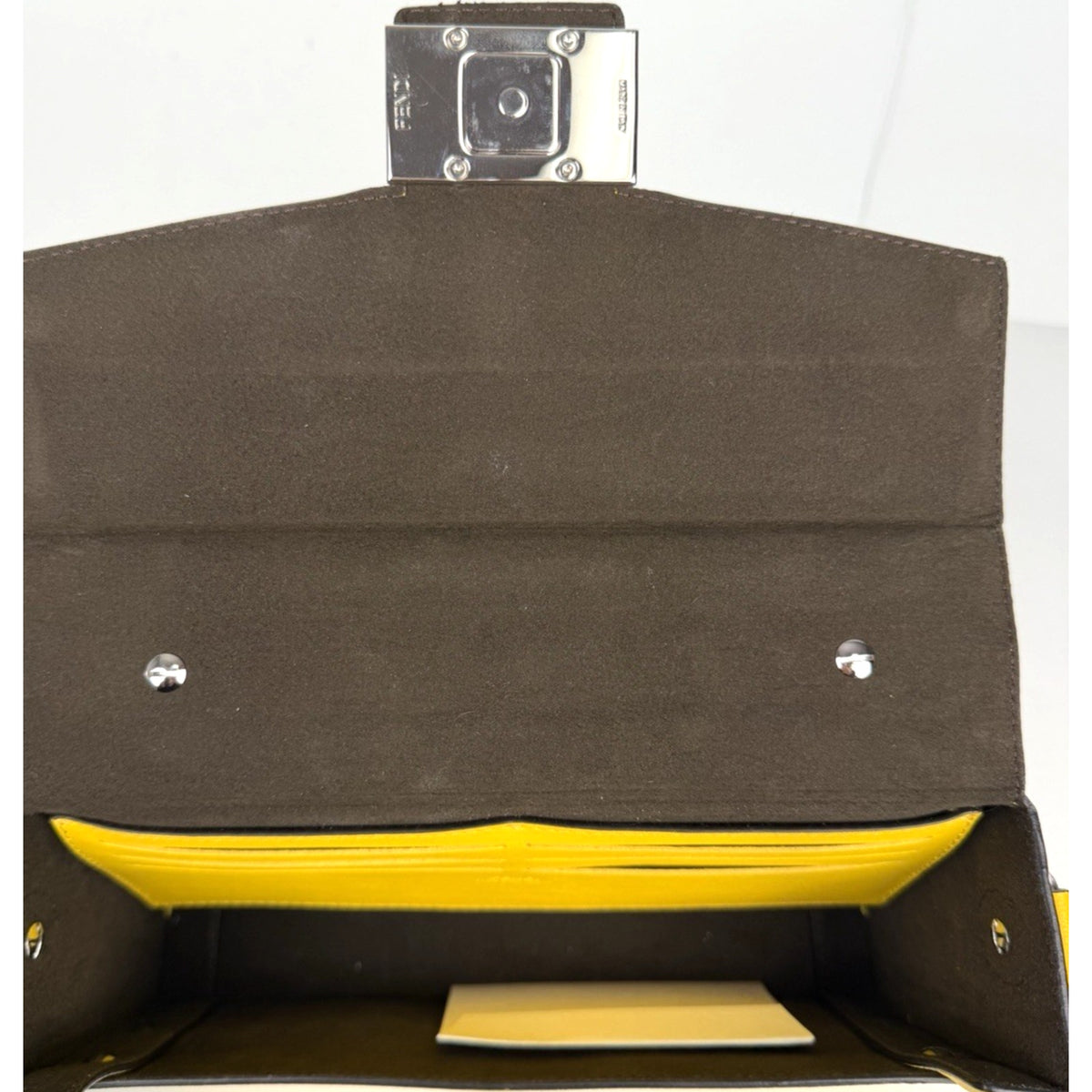 Fendi Baguette Soft Trunk Crossbody Bag in Yellow By Kim Jones S-10