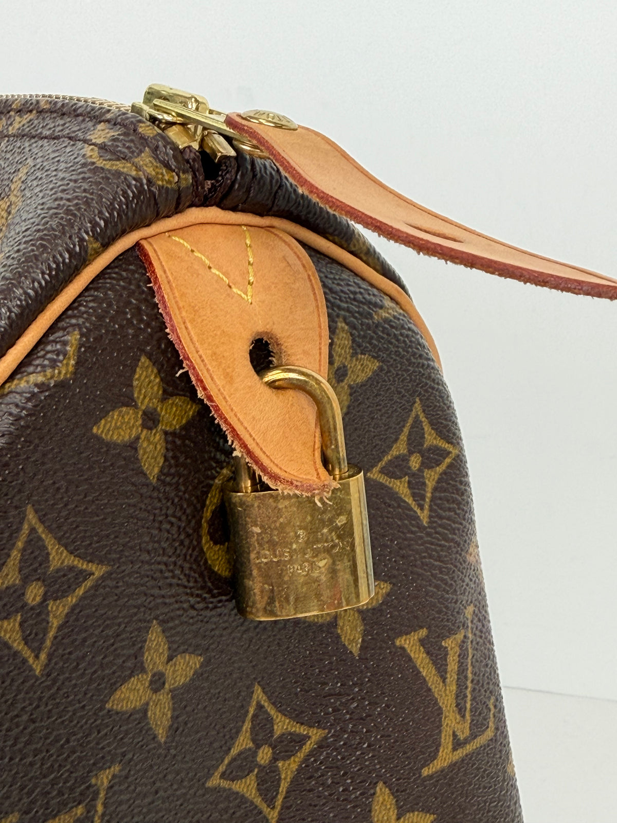 Louis Vuitton Speedy 35 Bag in Brown LV Monogram Coated Canvas 2014 YE6