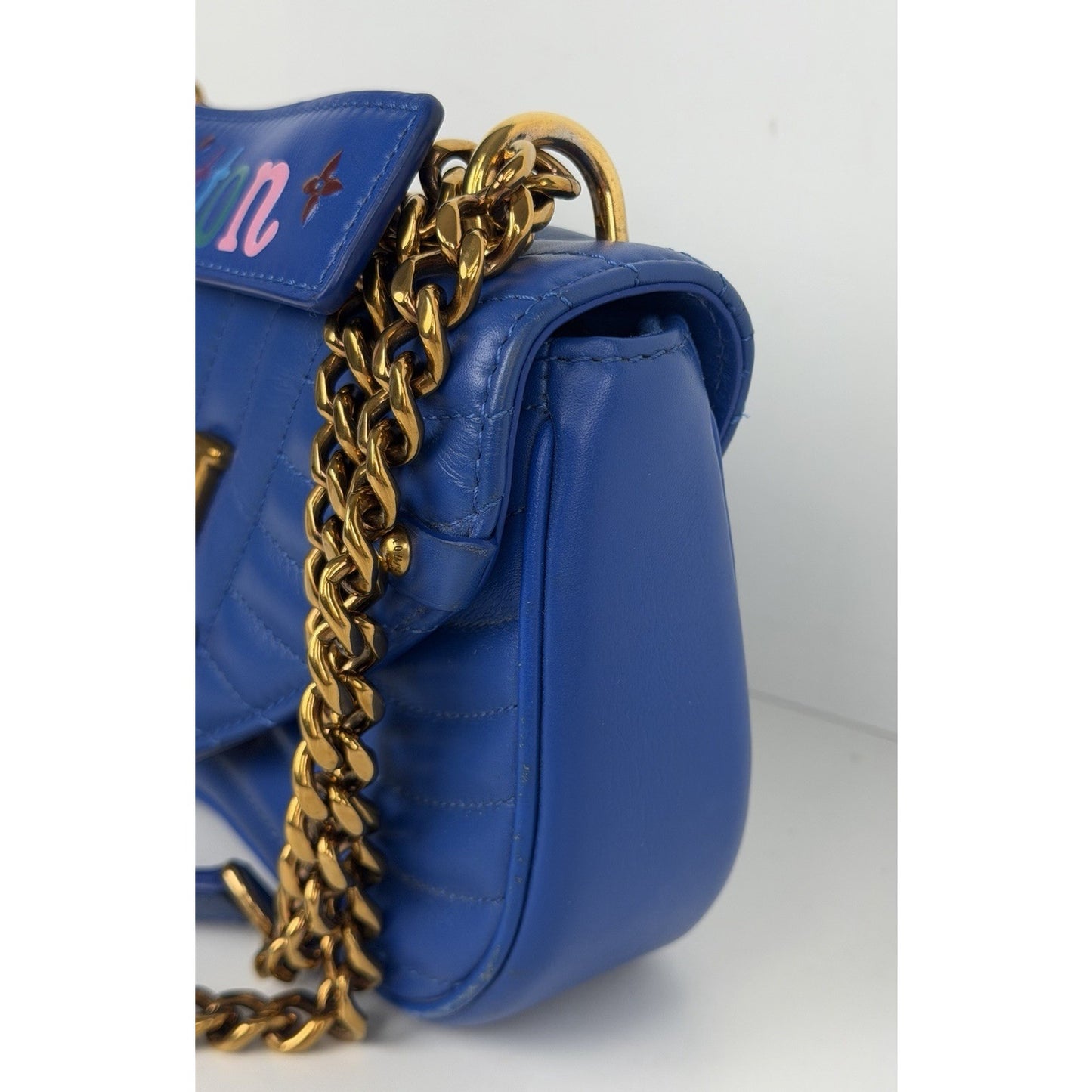 Louis Vuitton New Wave Chain Bag PM Blue Neon Colorful "Vuitton" 2019 F1