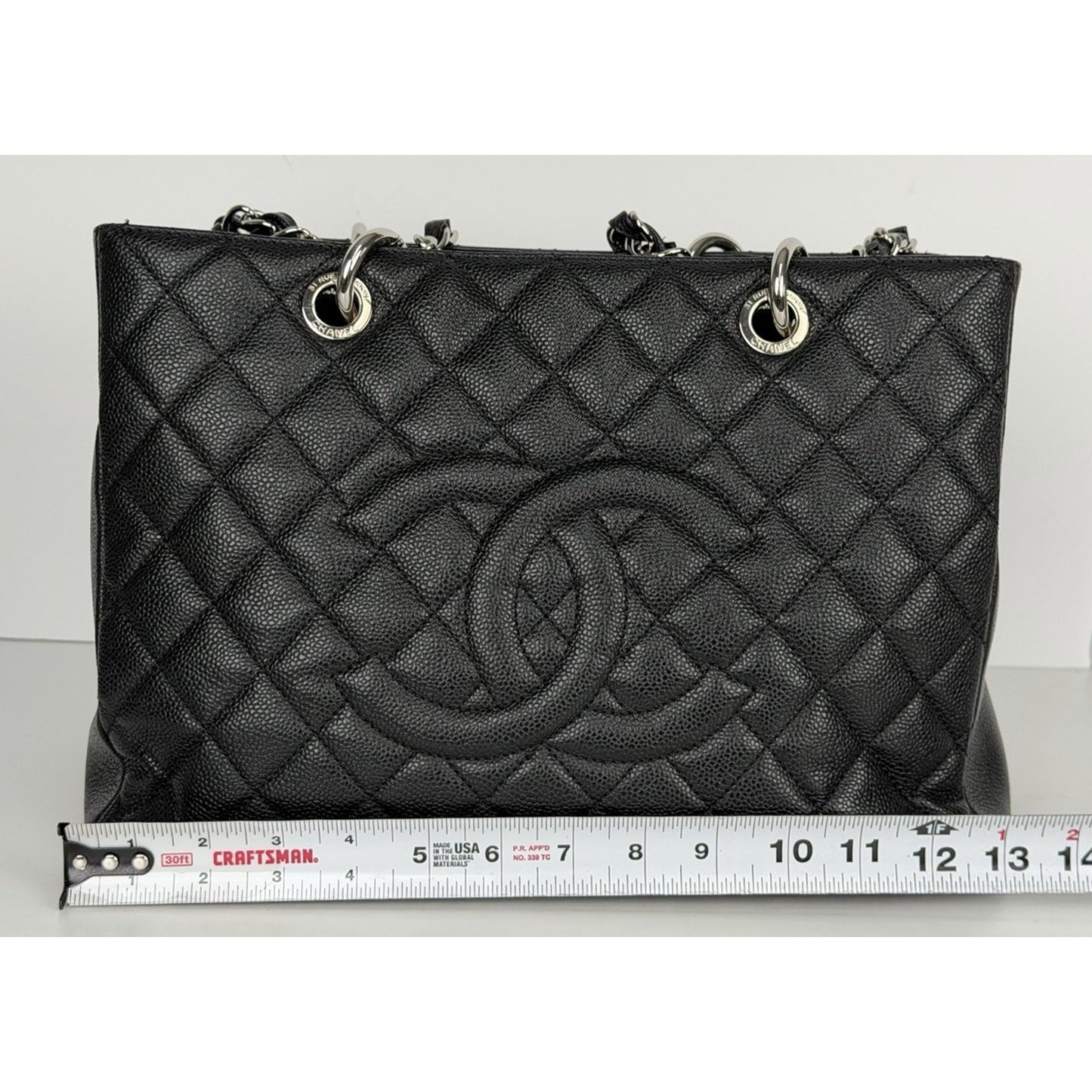 Chanel Grand Shopping Tote (GST) Bag in Black Caviar Leather C6